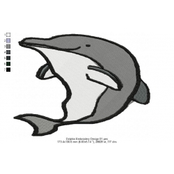 Dolphin Embroidery Design 01